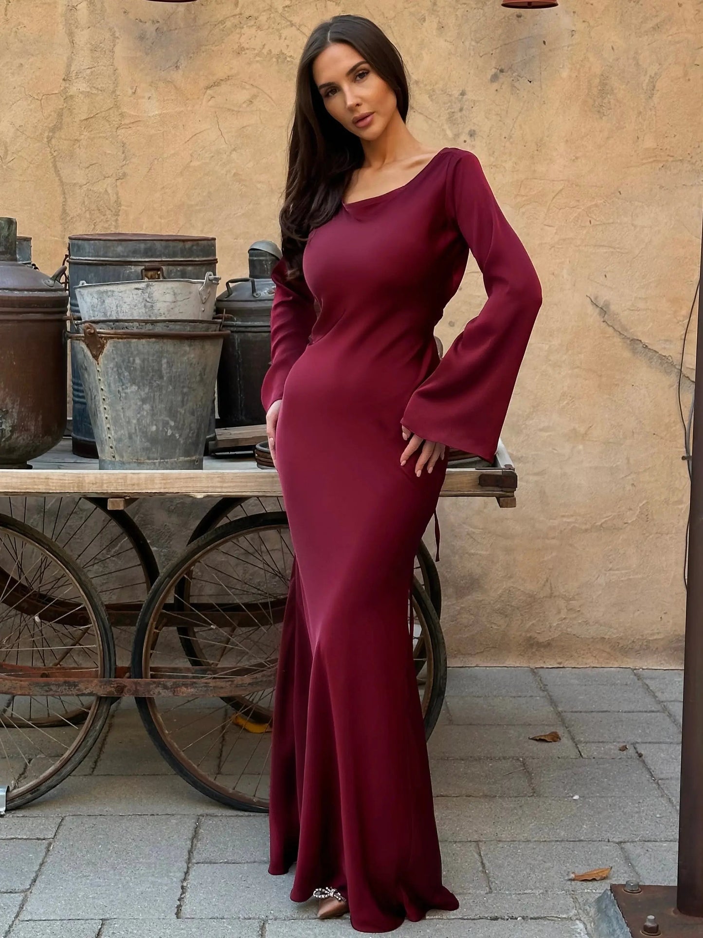 Women's Long-Sleeve Maxi Dress