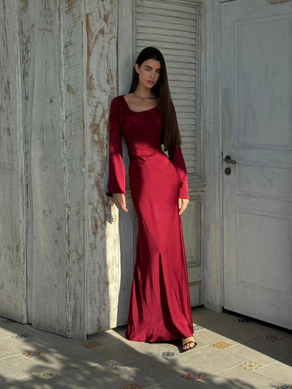 Women's Long-Sleeve Maxi Dress