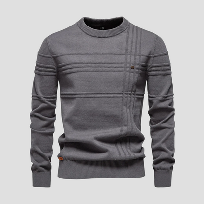 Men's Patterned Crew Neck Knit Sweater