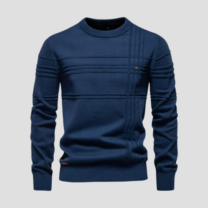 Men's Patterned Crew Neck Knit Sweater