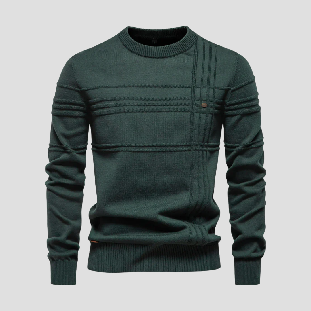 Men's Patterned Crew Neck Knit Sweater