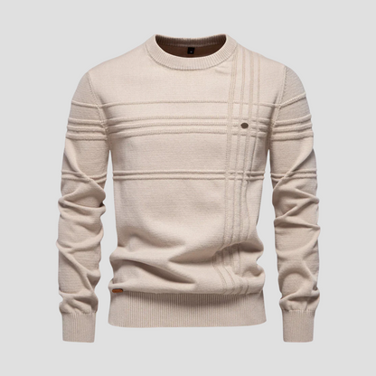 Men's Patterned Crew Neck Knit Sweater