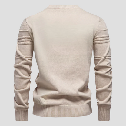 Men's Patterned Crew Neck Knit Sweater