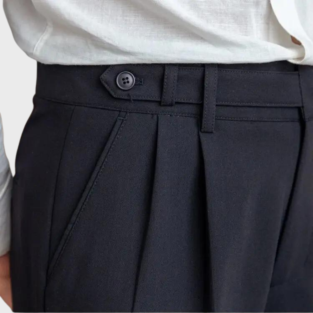Men's Tailored Trousers Wool Blend Dark Grey