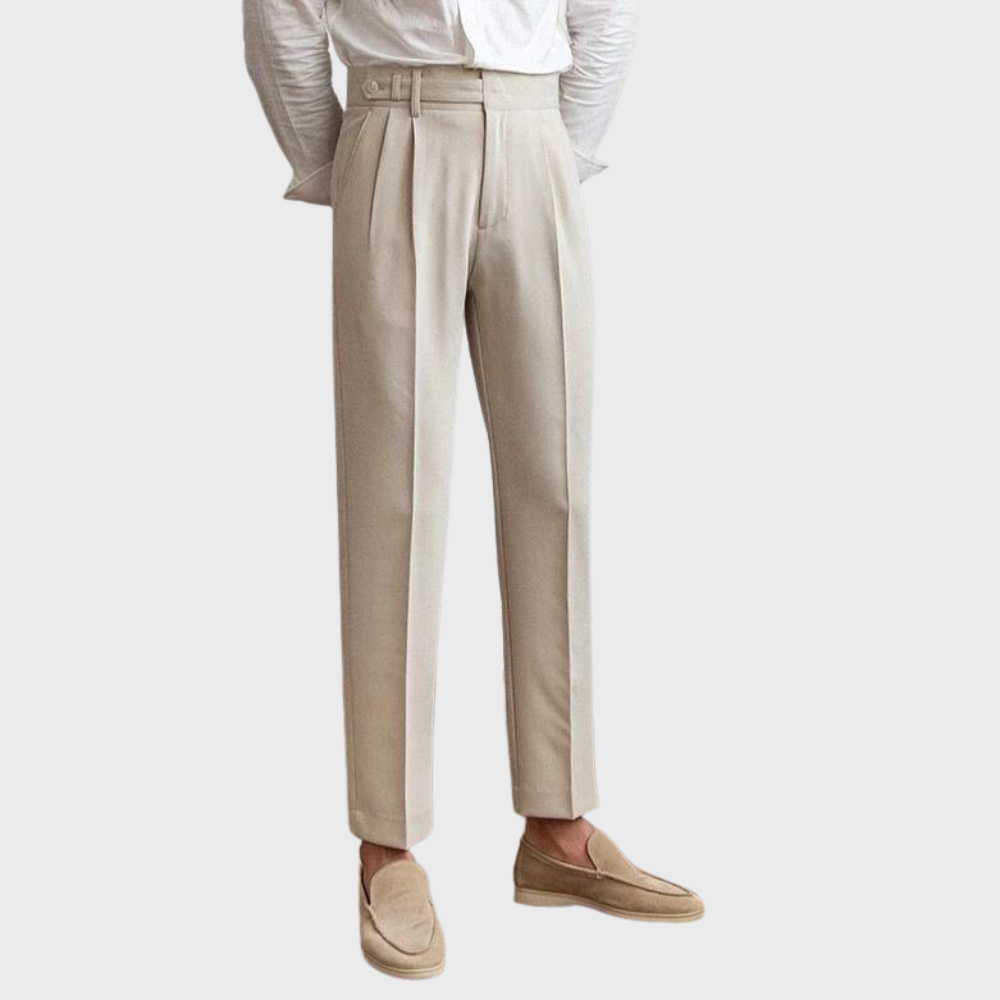 Men's Tailored Trousers Wool Blend Dark Grey
