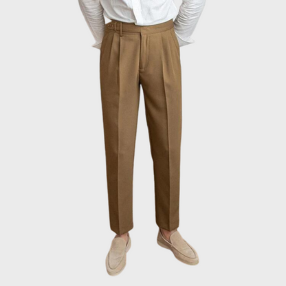 Men's Tailored Trousers Wool Blend Dark Grey