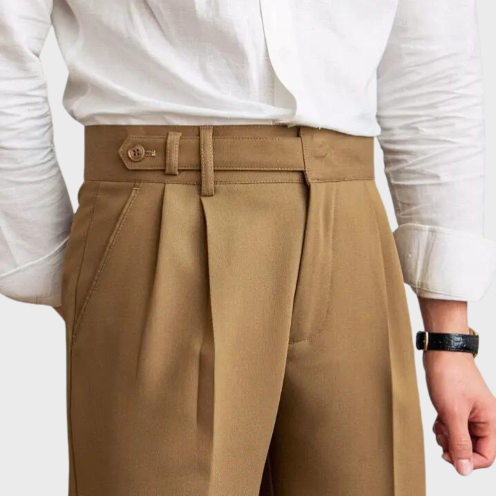 Men's Tailored Trousers Wool Blend Dark Grey