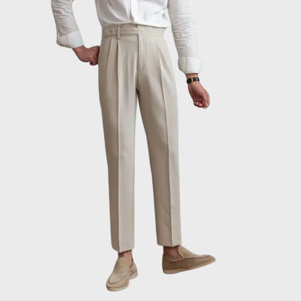 Men's Tailored Trousers Wool Blend Dark Grey