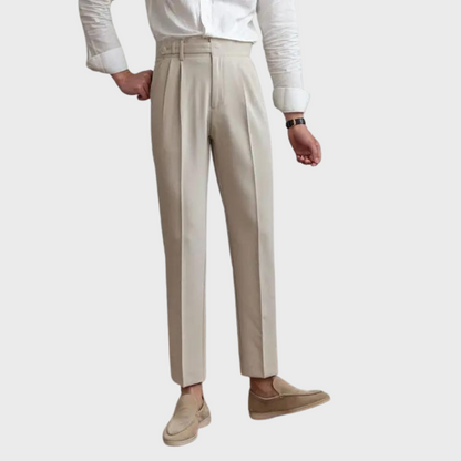 Men's Tailored Trousers Wool Blend Dark Grey