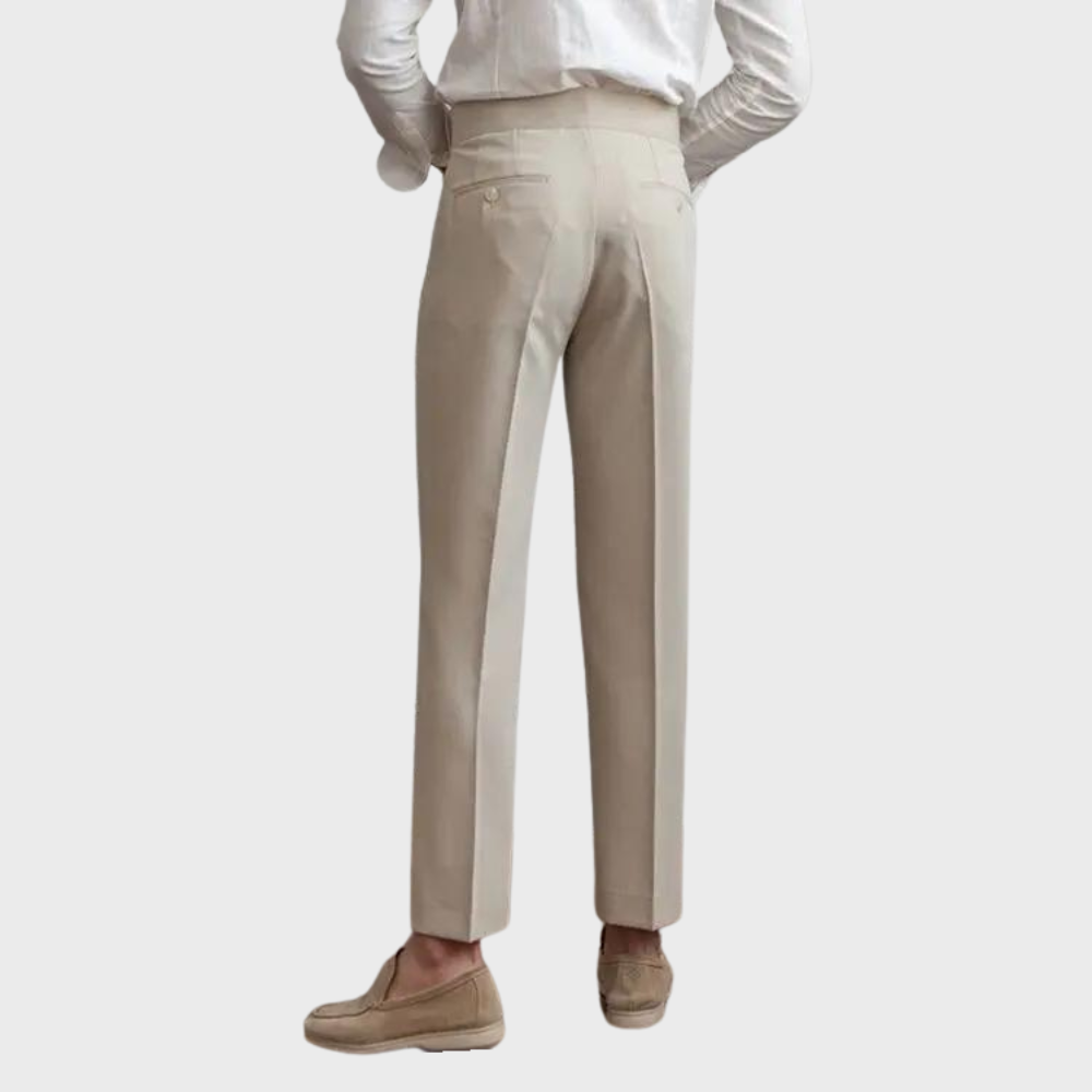 Men's Tailored Trousers Wool Blend Dark Grey