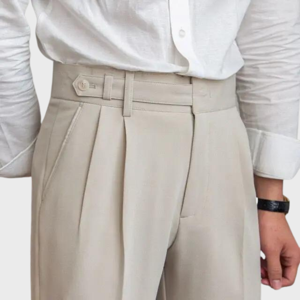 Men's Tailored Trousers Wool Blend Dark Grey