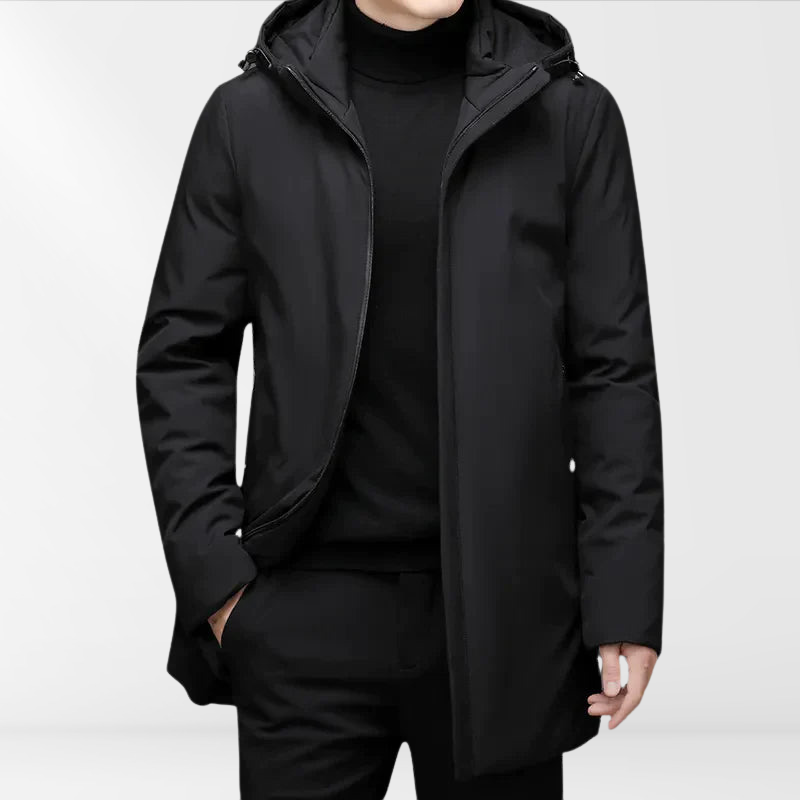 Warm Men's Down Filled Hoodie Jacket - OutfitLondon