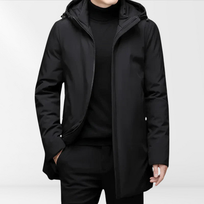 Warm Men's Down Filled Hoodie Jacket - OutfitLondon