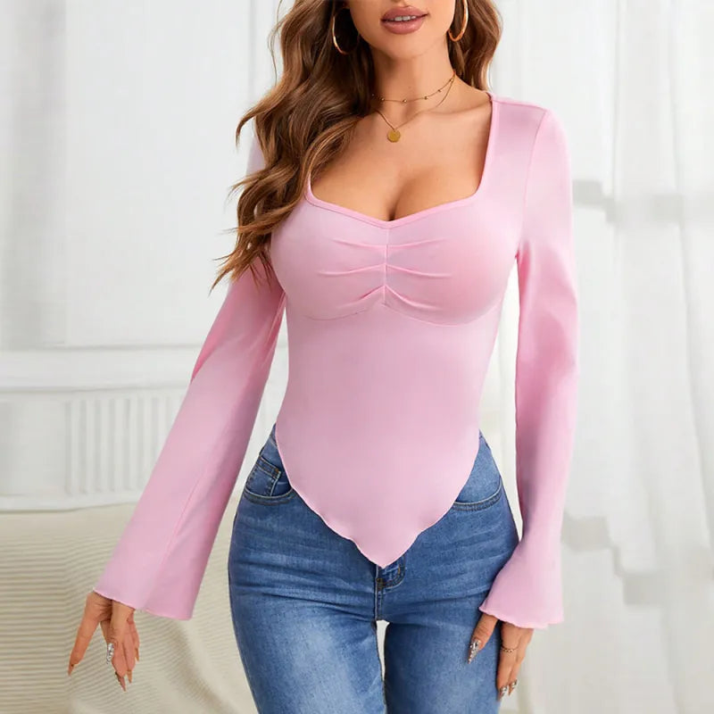 Classic Fit Long Sleeve Women's Blouse - OutfitLondon