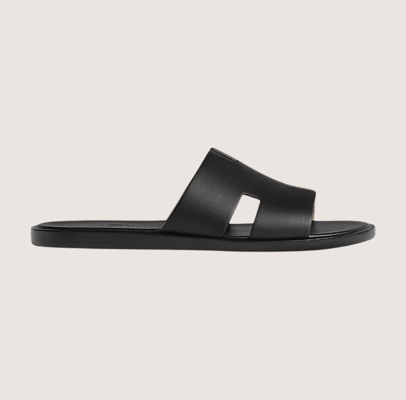 Classic Genuine Leather Slide Sandals for Men Black