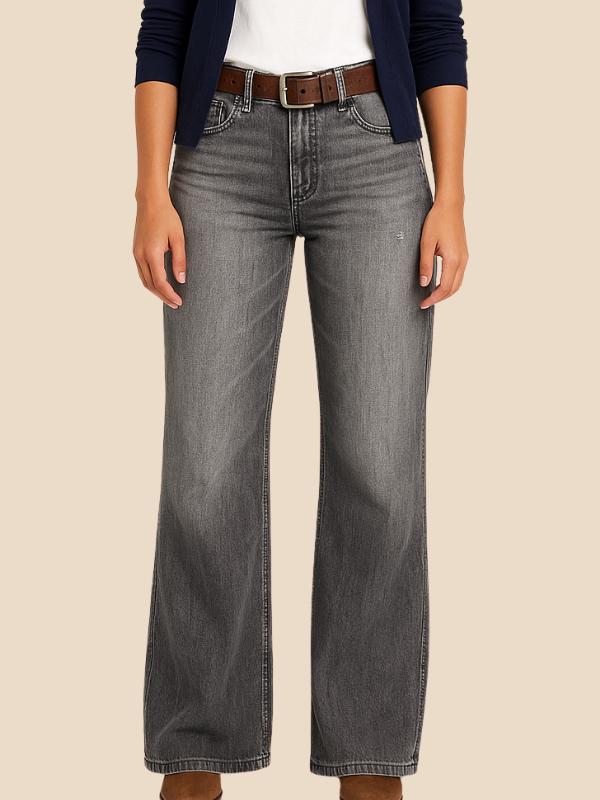 Comfortable Regular Fit Dark Grey Jeans - OutfitLondon