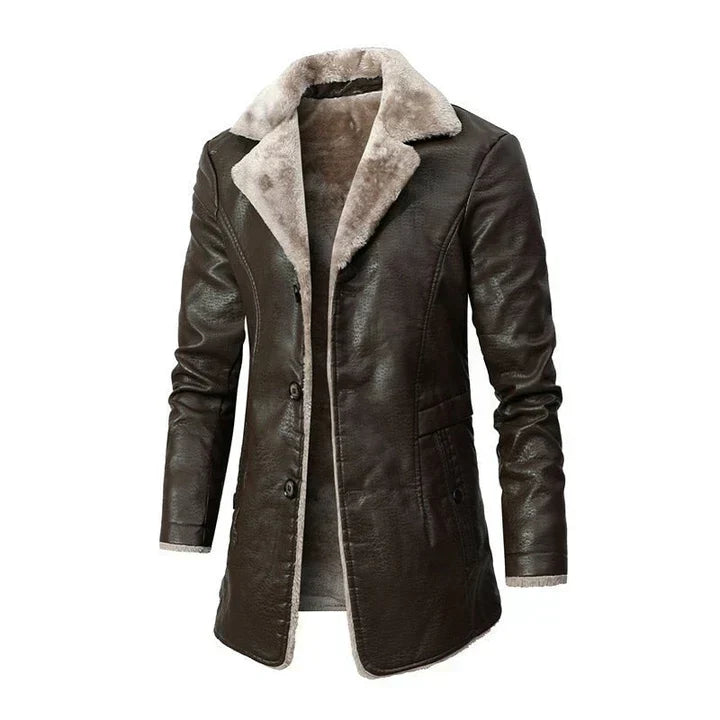 Männer Trenchcoat mit Kunstpelz-Kragen und Schlag - OutfitLondon