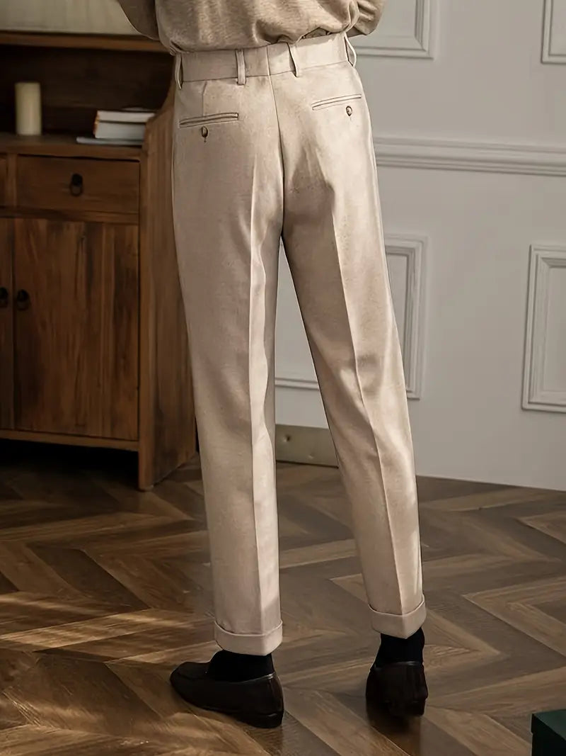 Classic Fit High Waisted Formal Trousers