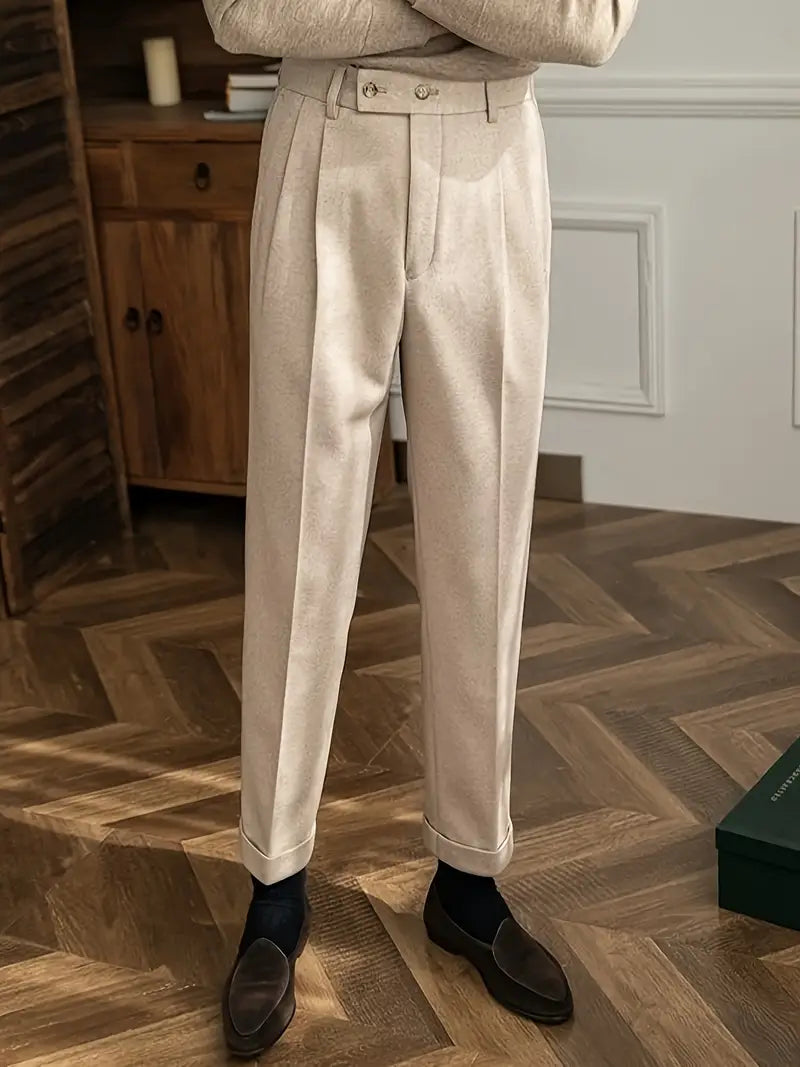 Classic Fit High Waisted Formal Trousers