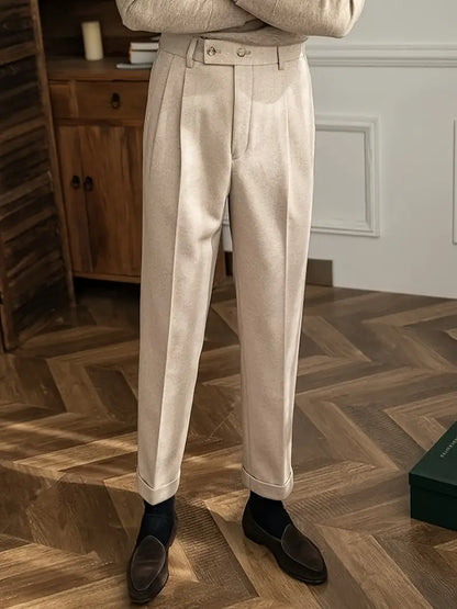 Classic Fit High Waisted Formal Trousers