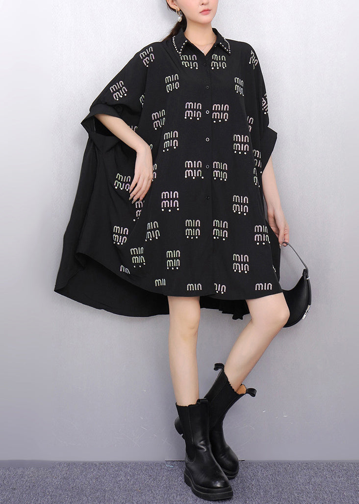 Women's Plus Size Oversized Black With Zircon Detail - OutfitLondon