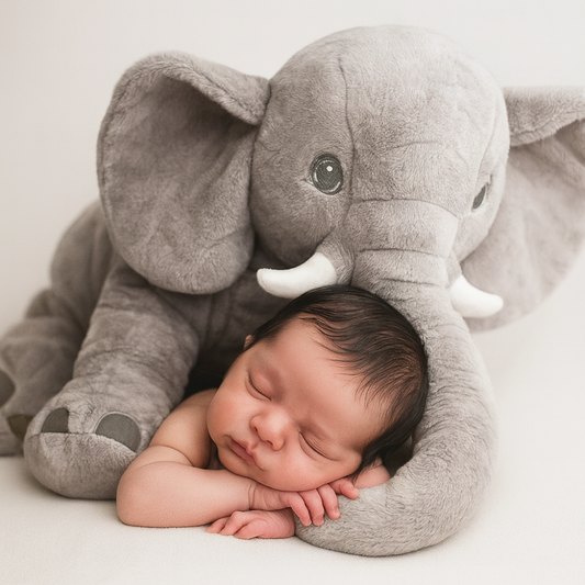 Soft Baby Elephant Support Pillow Cute Nursery Accessory - OutfitLondon