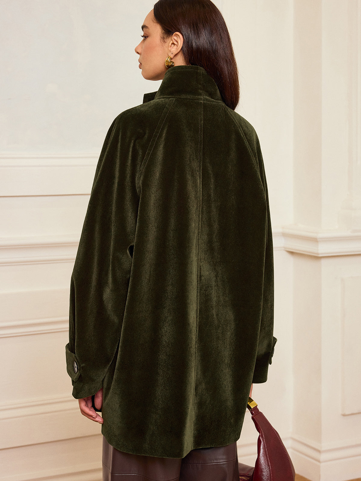 Luxurious Padded Velvet Trench Coat