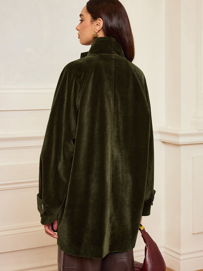 Luxurious Padded Velvet Trench Coat