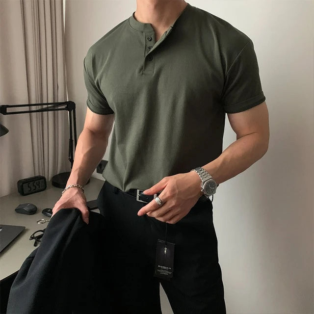 Slim Fit Polo Shirt with Classic Collar Style - OutfitLondon