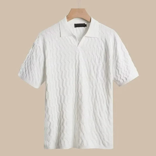 Breathable Polo Shirt with Soft Knit Design - OutfitLondon