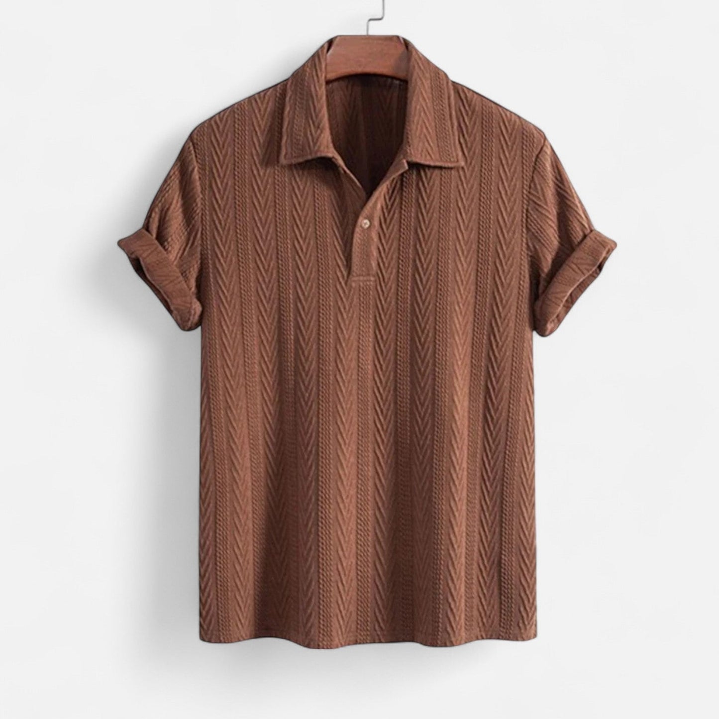 Breathable Polo Shirt with Textured Collar and Buttons - OutfitLondon