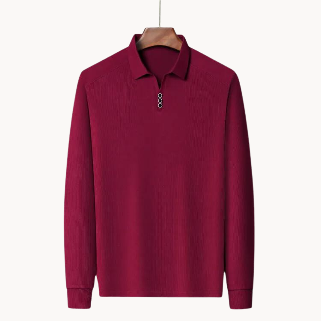 Comfortable Long Sleeve Polo Shirt Breathable Fit