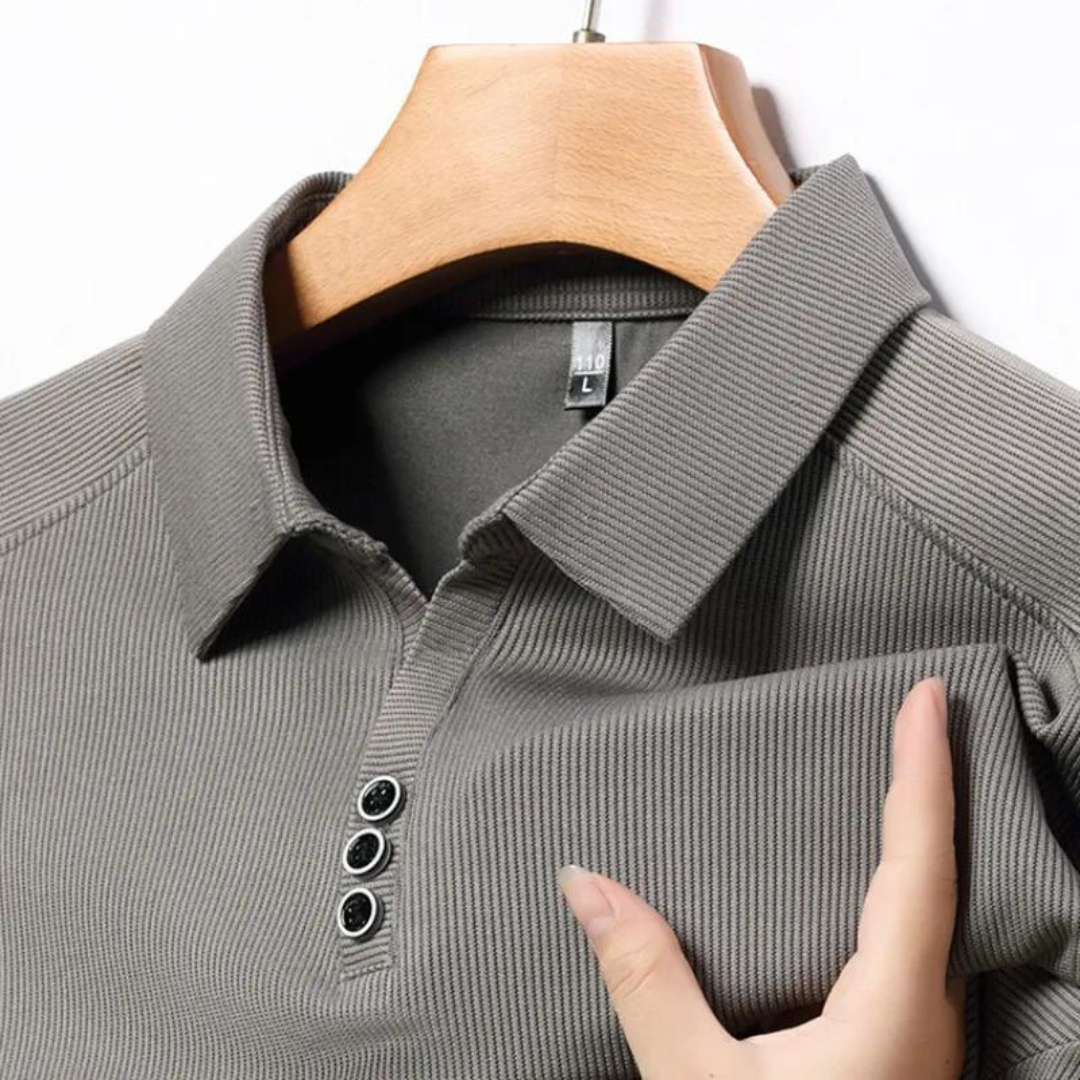 Comfortable Long Sleeve Polo Shirt Breathable Fit