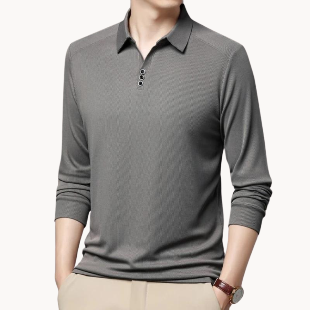 Comfortable Long Sleeve Polo Shirt Breathable Fit