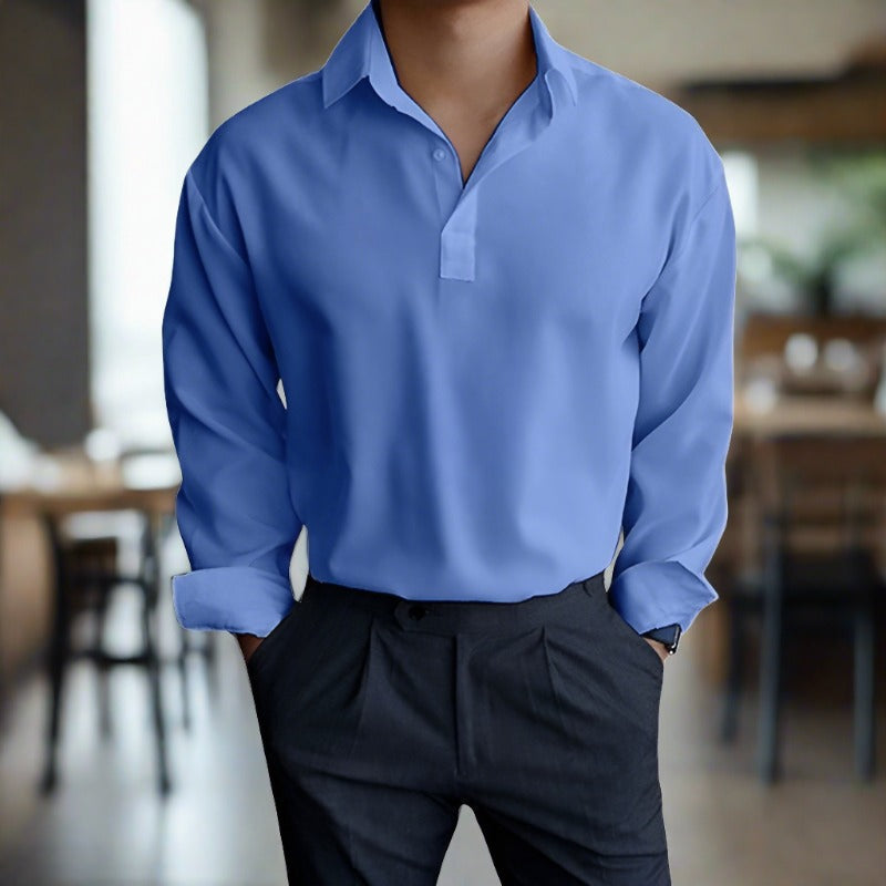 Comfortable Long Sleeve Polo Shirt for Men
