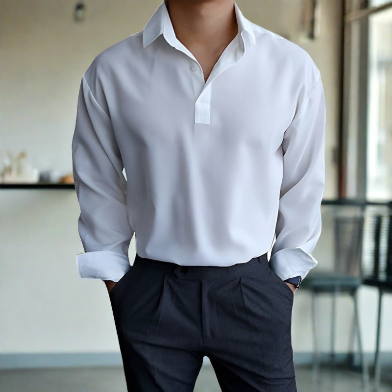 Comfortable Long Sleeve Polo Shirt for Men