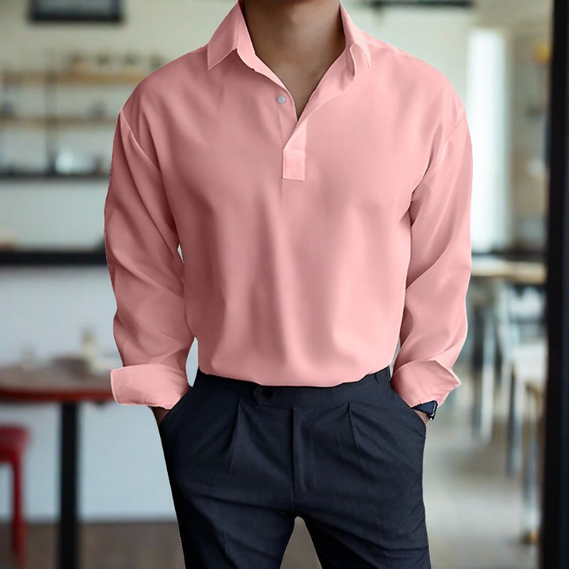 Comfortable Long Sleeve Polo Shirt for Men