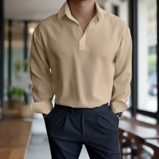 Comfortable Long Sleeve Polo Shirt for Men - OutfitLondon