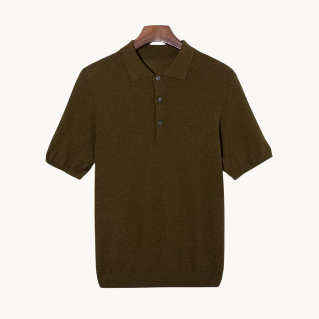 Comfortable Cotton Blend Casual Polo Shirt - OutfitLondon