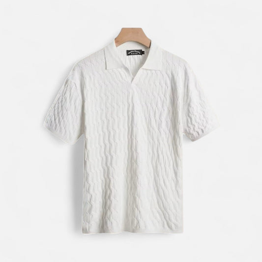 Classic Fit Polo Shirt with Soft Textured Fabric - OutfitLondon