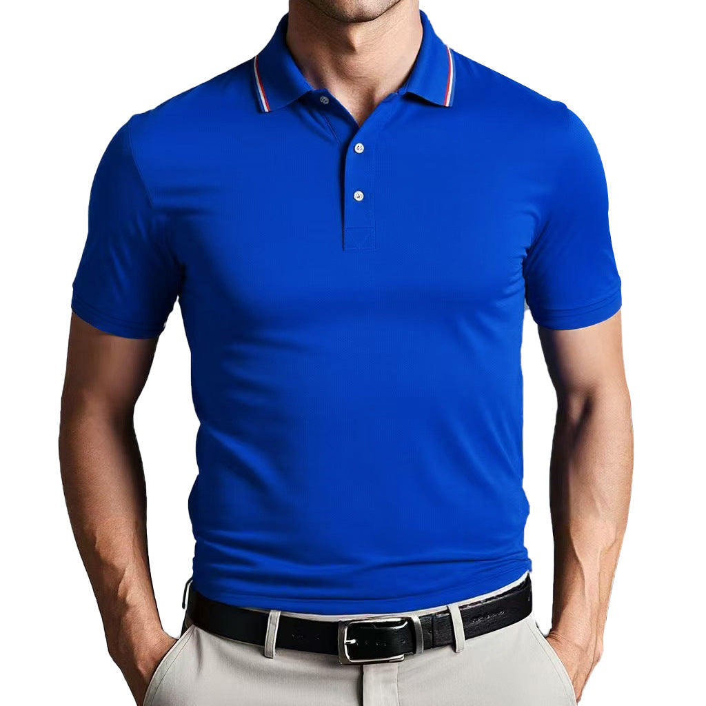 Slim Fit Casual Polo Shirt Polyester Blend