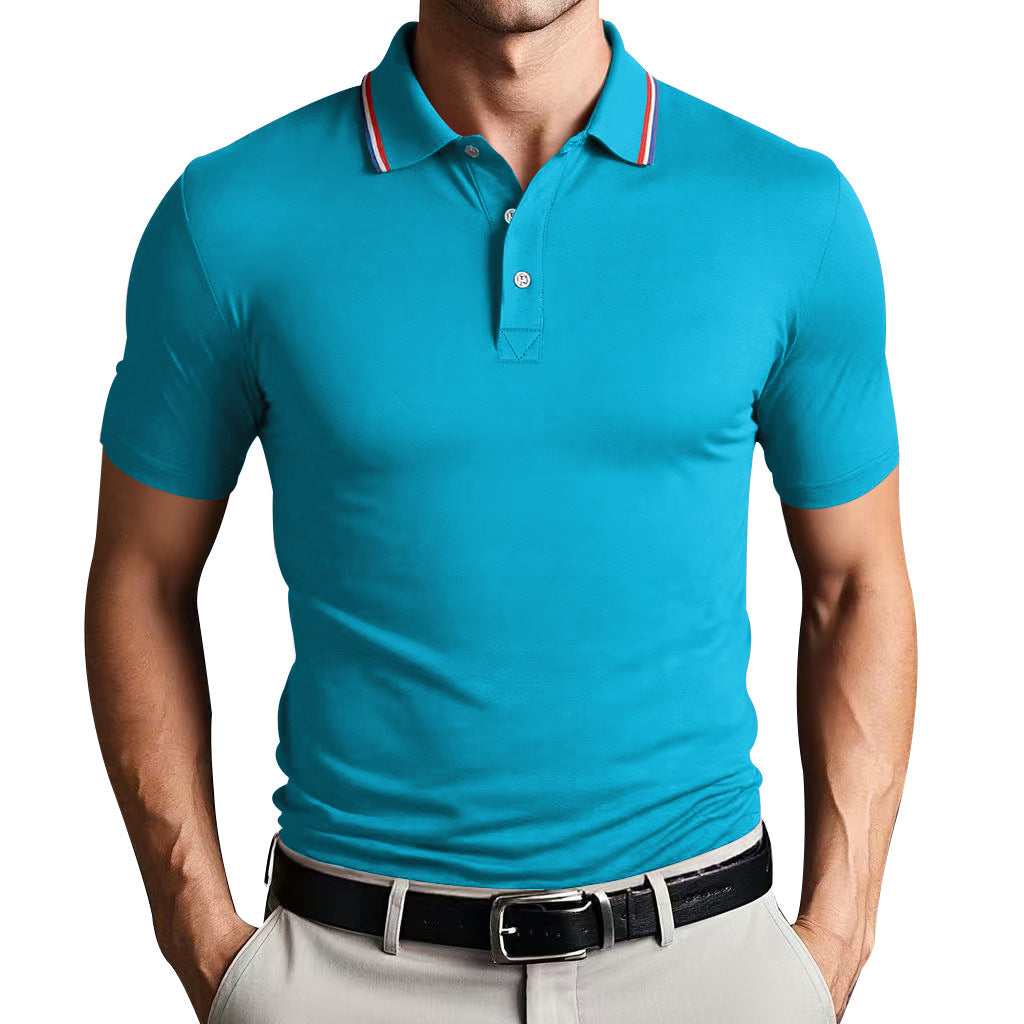Slim Fit Casual Polo Shirt Polyester Blend
