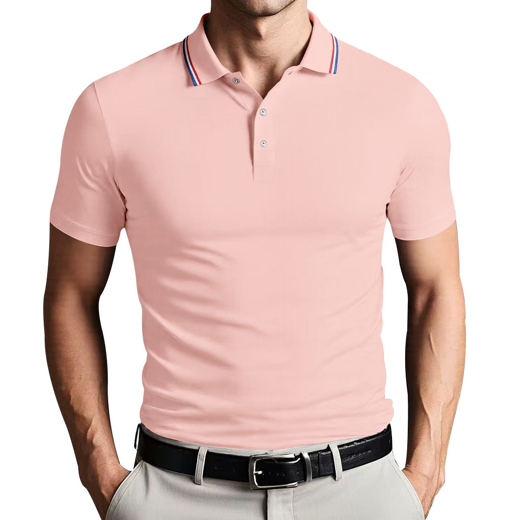 Slim Fit Casual Polo Shirt Polyester Blend