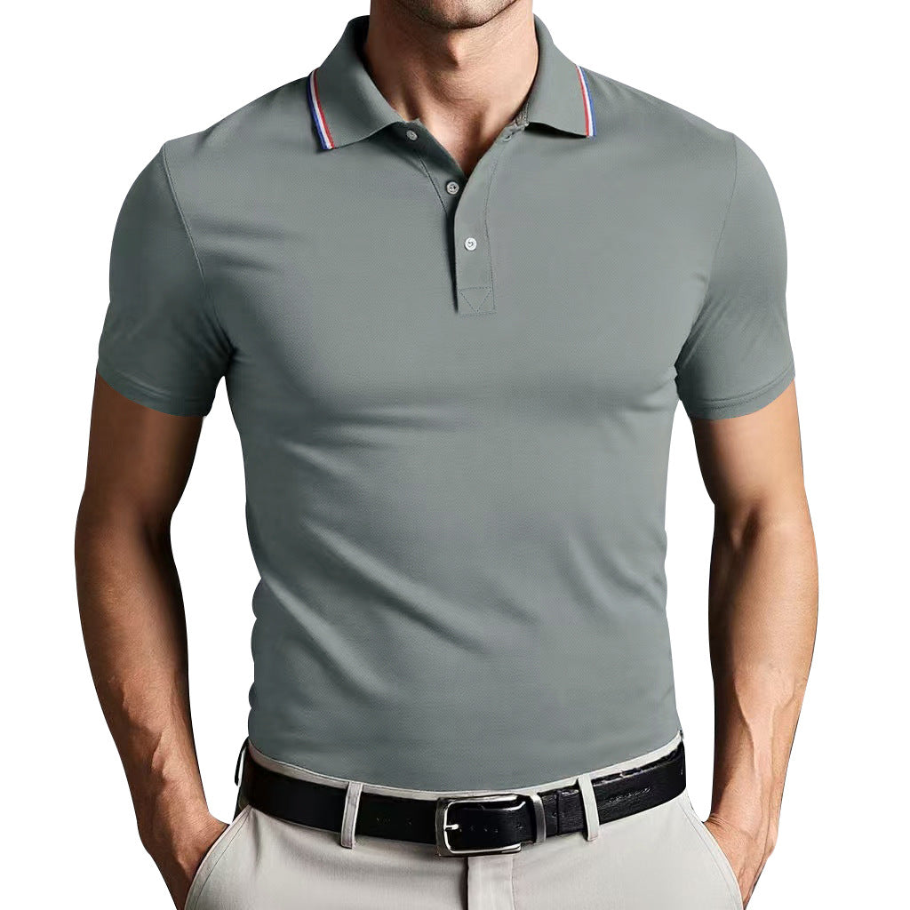 Slim Fit Casual Polo Shirt Polyester Blend