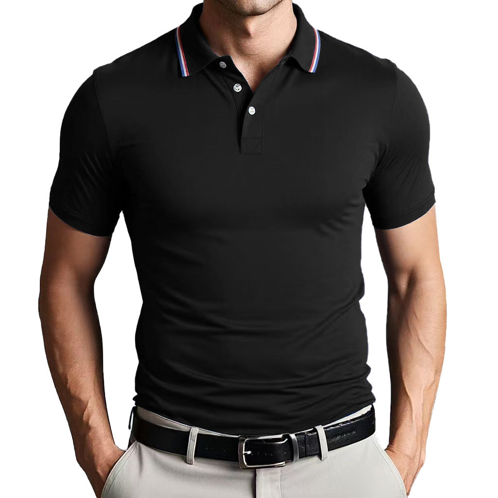 Slim Fit Casual Polo Shirt Polyester Blend