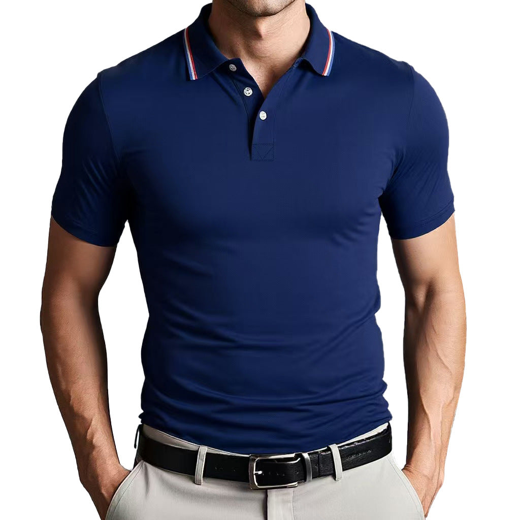 Slim Fit Casual Polo Shirt Polyester Blend