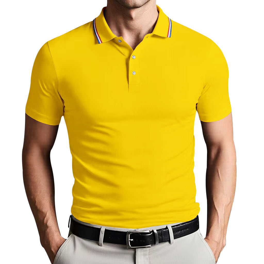 Slim Fit Casual Polo Shirt Polyester Blend