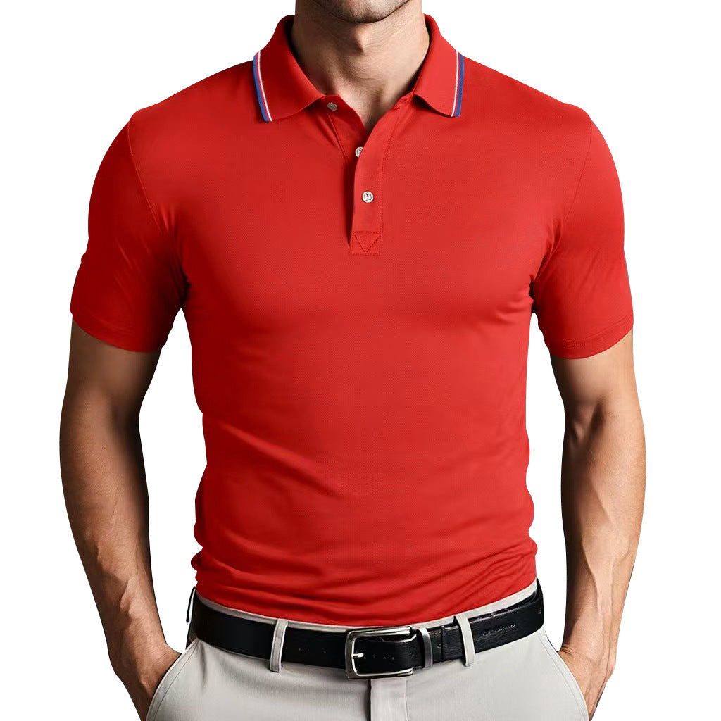 Slim Fit Casual Polo Shirt Polyester Blend