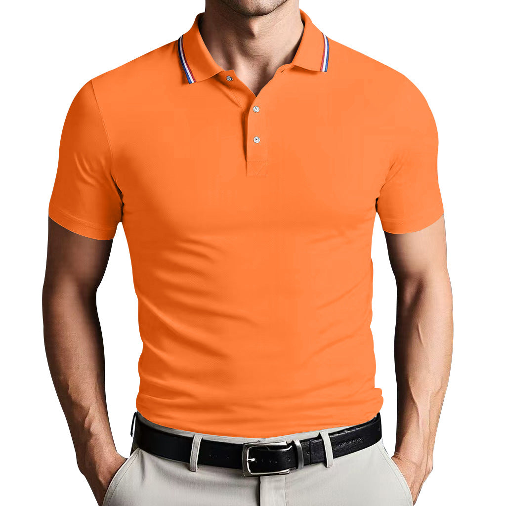 Slim Fit Casual Polo Shirt Polyester Blend