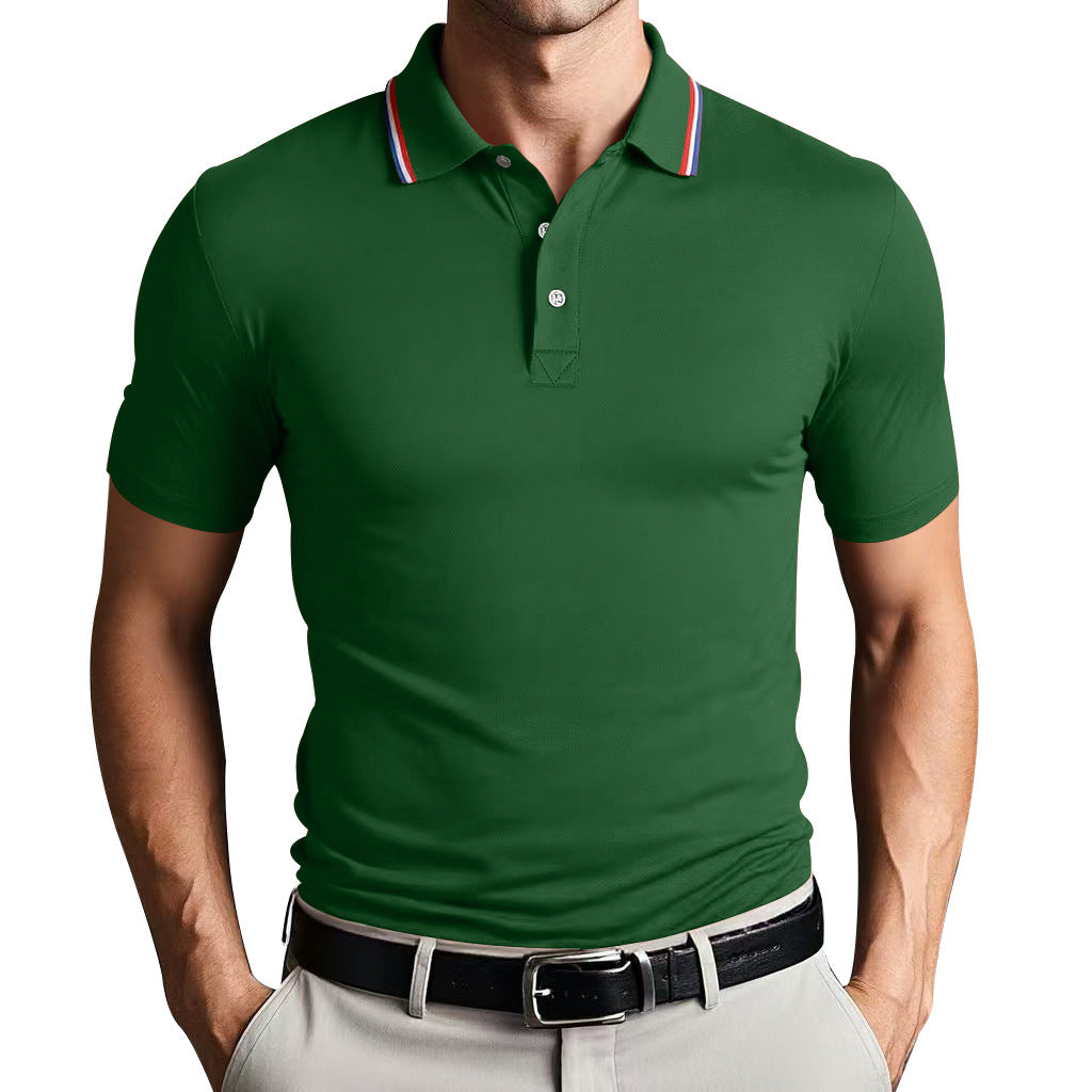 Slim Fit Casual Polo Shirt Polyester Blend